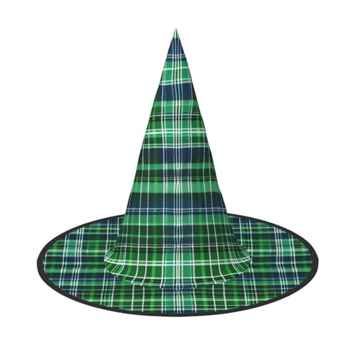 Yyoretp Blaues und grünes Schottenkaro-Druck, Halloween-Kostüm, Hexenhut, Erwachsene, Karneval, Cosplay, Party, Kostümzubehör Yyoretp Blaues und grünes Schottenkaro-Druck, Halloween-Kostüm, Hexenhut, Erwachsene, Karneval, Cosplay, Party, Kostümzubehör von Yyoretp