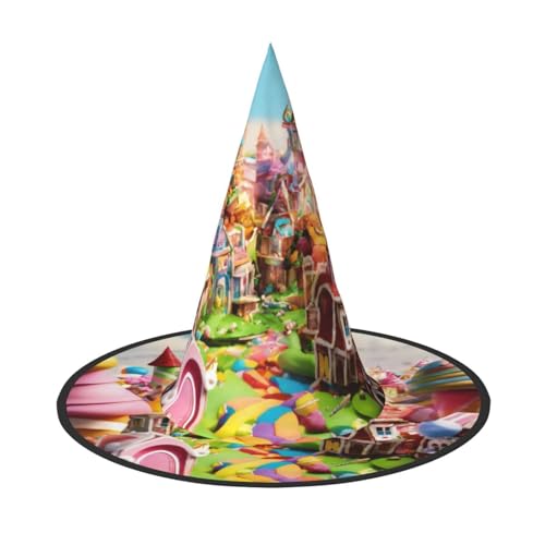 Yyoretp Candy Land Print Halloween Kostüm Hexenhut Erwachsene Karneval Cosplay Party Kostüm Zubehör Yyoretp Candy Land Print Halloween Kostüm Hexenhut Erwachsene Karneval Cosplay Party Kostüm Zubehör von Yyoretp
