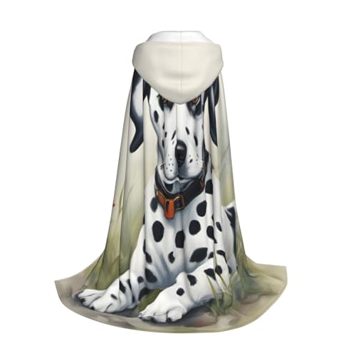 Yyoretp Dalmatiner-Print Kapuzenumhang für Kinder mit Halloween Weihnachten Cosplay Kapuzenumhang Kostüm von Yyoretp