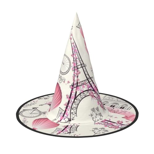 Yyoretp Der Pariser Turm und ein Fahrrad Druck Halloween Kostüm Hexenhut Erwachsene Karneval Cosplay Party Kostüm Zubehör Yyoretp Der Pariser Turm und ein Fahrrad Druck Halloween Kostüm Hexenhut Erwachsene Karneval Cosplay Party Kostüm Zubehör von Yyoretp