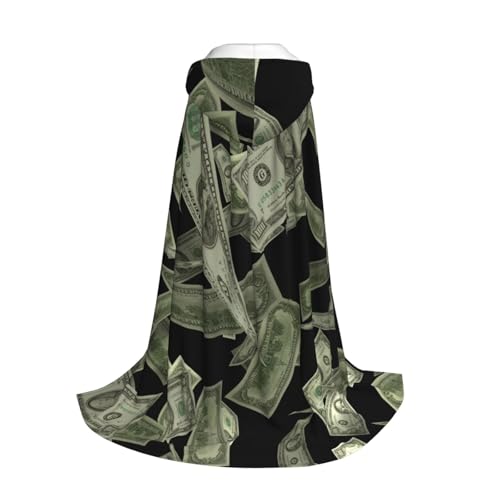 Yyoretp Dollarzeichen Gelddruck Kapuzenumhang für Kinder mit Halloween Weihnachten Cosplay Kapuzenumhang Kostüm von Yyoretp