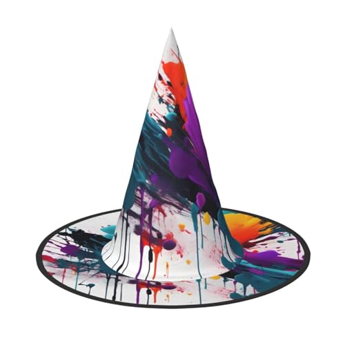 Yyoretp Farbspritzer Druck Halloween Kostüm Hexenhut Erwachsene Karneval Cosplay Party Kostüm Zubehör Yyoretp Farbspritzer Druck Halloween Kostüm Hexenhut Erwachsene Karneval Cosplay Party Kostüm Zubehör von Yyoretp