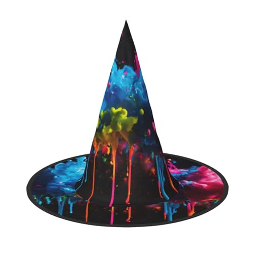 Yyoretp Farbspritzer Hintergrund Druck Halloween Kostüm Hexenhut Erwachsene Karneval Cosplay Party Kostüm Zubehör Yyoretp Farbspritzer Hintergrund Druck Halloween Kostüm Hexenhut Erwachsene Karneval Cosplay Party Kostüm Zubehör von Yyoretp