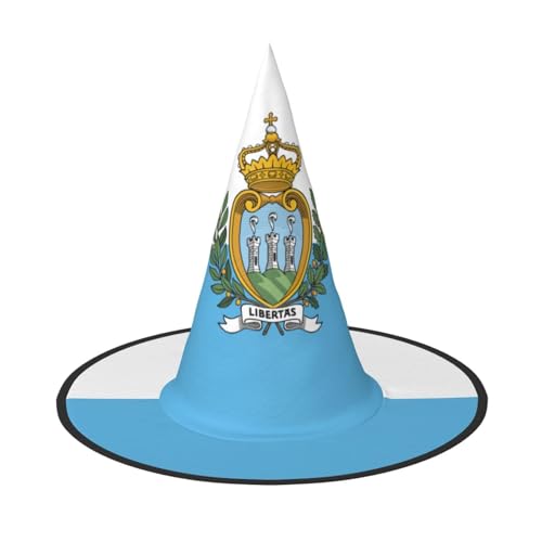 Yyoretp Flagge von San Marino Druck Halloween Kostüm Hexenhut Erwachsene Karneval Cosplay Party Kostüm Zubehör von Yyoretp