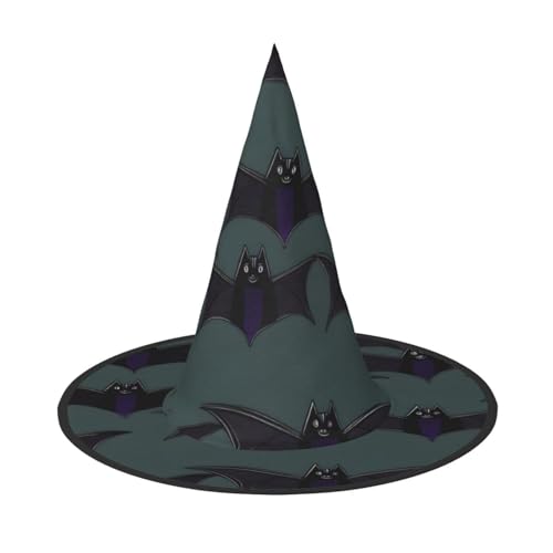 Yyoretp Fledermausmuster Druck Halloween Kostüm Hexenhut Erwachsene Karneval Cosplay Party Kostüm Zubehör von Yyoretp