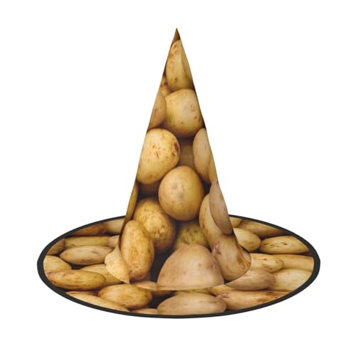 Yyoretp Gartenkartoffeln Druck Halloween Kostüm Hexenhut Erwachsene Karneval Cosplay Party Kostüm Zubehör von Yyoretp