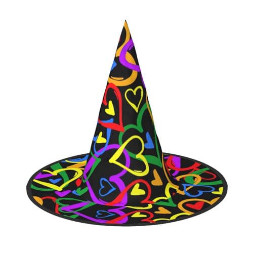 Yyoretp Gay Pride Regenbogen Druck Halloween Kostüm Hexenhut Erwachsene Karneval Cosplay Party Kostüm Zubehör Yyoretp Gay Pride Regenbogen Druck Halloween Kostüm Hexenhut Erwachsene Karneval Cosplay Party Kostüm Zubehör von Yyoretp