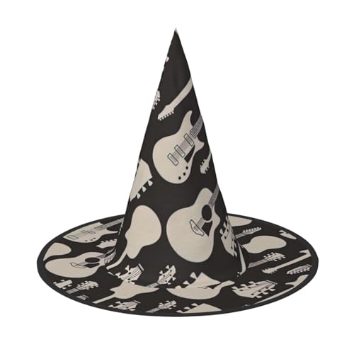 Yyoretp Gitarrenmuster, Druck, Halloween-Kostüm, Hexenhut, Erwachsene, Karneval, Cosplay, Party, Kostümzubehör Yyoretp Gitarrenmuster, Druck, Halloween-Kostüm, Hexenhut, Erwachsene, Karneval, Cosplay, Party, Kostümzubehör von Yyoretp