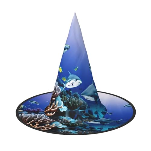 Yyoretp Hai schwimmen unter dem Meer Druck Halloween Kostüm Hexenhut Erwachsene Karneval Cosplay Party Kostüm Zubehör Yyoretp Hai schwimmen unter dem Meer Druck Halloween Kostüm Hexenhut Erwachsene Karneval Cosplay Party Kostüm Zubehör von Yyoretp