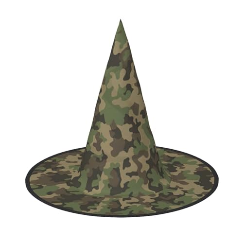 Yyoretp Halloween-Kostüm mit grünem Camouflage-Muster, Hexenhut, Erwachsene, Karneval, Cosplay, Party, Kostümzubehör Yyoretp Halloween-Kostüm mit grünem Camouflage-Muster, Hexenhut, Erwachsene, Karneval, Cosplay, Party, Kostümzubehör von Yyoretp