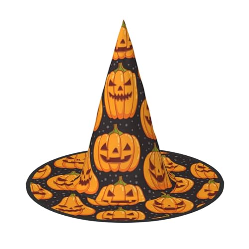 Yyoretp Halloween-Kürbis-Muster, Druck, Halloween-Kostüm, Hexenhut, Erwachsene, Karneval, Cosplay, Party, Kostümzubehör von Yyoretp