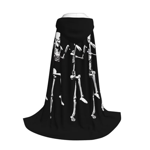 Yyoretp Halloween beweglicher Skelett-Schädel-Aufdruck, Kapuzenumhang für Kinder mit Halloween, Weihnachten, Cosplay, Kapuzenumhang von Yyoretp