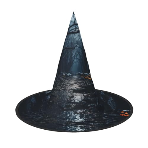 Yyoretp Happy Halloween Druck Halloween Kostüm Hexenhut Erwachsene Karneval Cosplay Party Kostüm Zubehör von Yyoretp