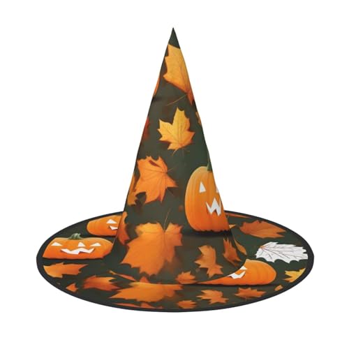 Yyoretp Happy Thanksgiving Day Kürbis Druck Halloween Kostüm Hexenhut Erwachsene Karneval Cosplay Party Kostüm Zubehör von Yyoretp
