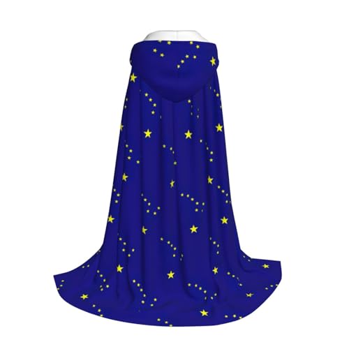 Yyoretp Kapuzenumhang mit Alaska-Staatsflagge, für Kinder mit Halloween, Weihnachten, Cosplay, Kapuzenumhang von Yyoretp