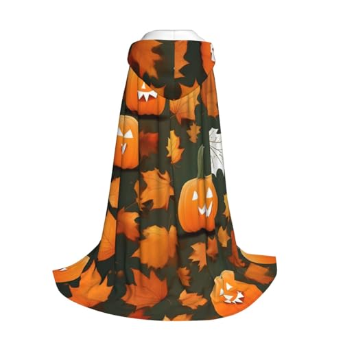 Yyoretp Kapuzenumhang mit Aufschrift "Happy Thanksgiving Day", Kürbis-Druck, für Kinder mit Halloween, Weihnachten, Cosplay, Kapuzenumhang von Yyoretp