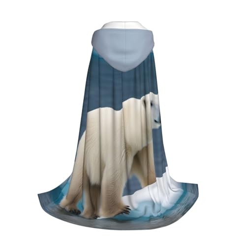 Yyoretp Kapuzenumhang mit Eisbär-Aufdruck, für Kinder mit Halloween, Weihnachten, Cosplay, Kapuzenumhang Yyoretp Kapuzenumhang mit Eisbär-Aufdruck, für Kinder mit Halloween, Weihnachten, Cosplay, Kapuzenumhang von Yyoretp