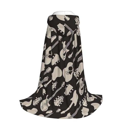 Yyoretp Kapuzenumhang mit Gitarrenmuster für Kinder mit Halloween, Weihnachten, Cosplay, Kapuzenumhang von Yyoretp