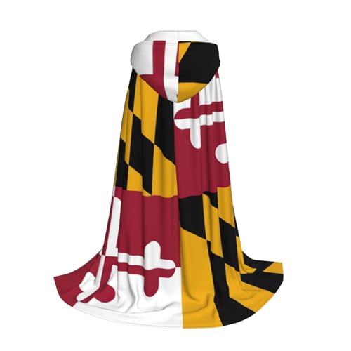 Yyoretp Kapuzenumhang mit Maryland-Staatsflagge, für Kinder mit Halloween, Weihnachten, Cosplay, Kapuzenumhang von Yyoretp