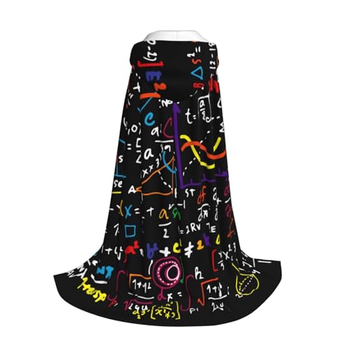 Yyoretp Kapuzenumhang mit Mathe-Formel-Druck, für Kinder mit Halloween, Weihnachten, Cosplay, Kapuzenumhang von Yyoretp