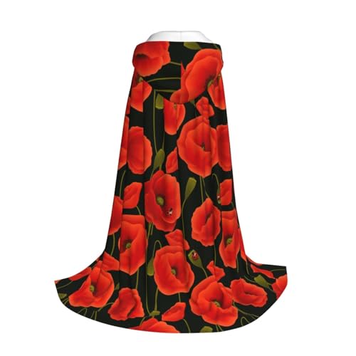 Yyoretp Kapuzenumhang mit Mohnblumen-Aufdruck, für Kinder mit Halloween, Weihnachten, Cosplay, Kapuzenumhang Yyoretp Kapuzenumhang mit Mohnblumen-Aufdruck, für Kinder mit Halloween, Weihnachten, Cosplay, Kapuzenumhang von Yyoretp