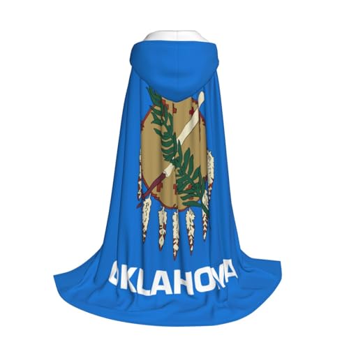 Yyoretp Kapuzenumhang mit Oklahoma Staatsflagge, für Kinder mit Halloween, Weihnachten, Cosplay, Kapuzenumhang von Yyoretp