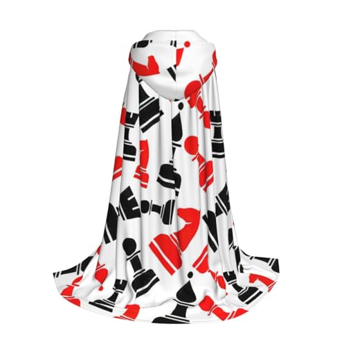 Yyoretp Kapuzenumhang mit Schachmuster für Kinder mit Halloween, Weihnachten, Cosplay, Kapuzenumhang von Yyoretp