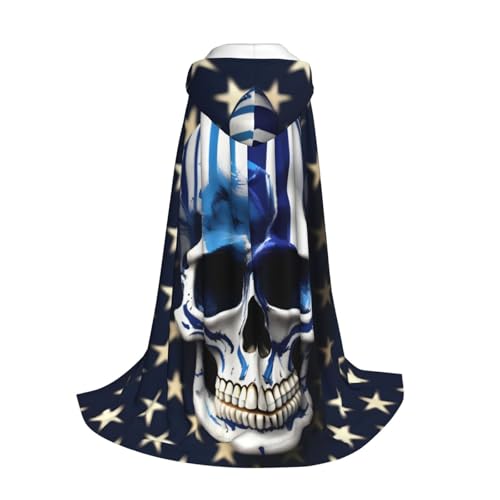 Yyoretp Kapuzenumhang mit blauen Streifen und Sternen und Totenkopf-Aufdruck, für Kinder mit Halloween, Weihnachten, Cosplay, Kapuzenumhang Yyoretp Kapuzenumhang mit blauen Streifen und Sternen und Totenkopf-Aufdruck, für Kinder mit Halloween, Weihnachten, Cosplay, Kapuzenumhang von Yyoretp