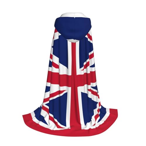 Yyoretp Kapuzenumhang mit britischer Flagge, für Kinder mit Halloween, Weihnachten, Cosplay, Kapuzenumhang von Yyoretp