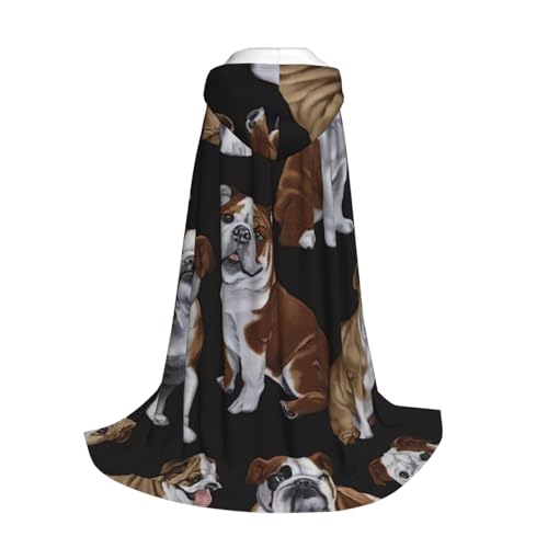 Yyoretp Kapuzenumhang mit englischer Bulldogge für Kinder mit Halloween, Weihnachten, Cosplay, Kapuzenumhang von Yyoretp