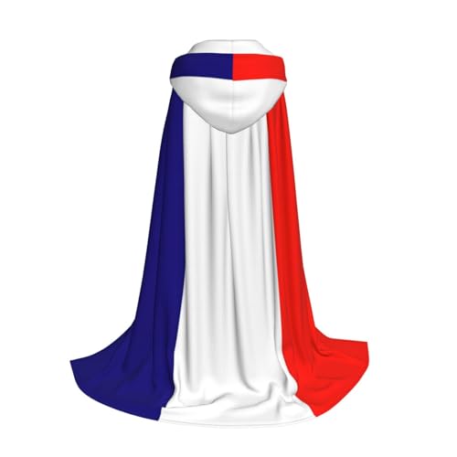 Yyoretp Kapuzenumhang mit französischer Flagge, für Kinder mit Halloween, Weihnachten, Cosplay, Kapuzenumhang von Yyoretp