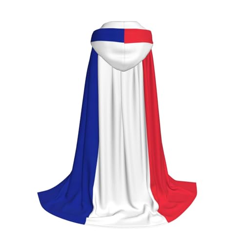 Yyoretp Kapuzenumhang mit französischer Flagge, für Kinder mit Halloween, Weihnachten, Cosplay, Kapuzenumhang von Yyoretp