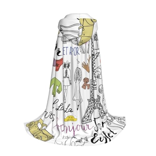 Yyoretp Kapuzenumhang mit französischer Paris-Tour, Eiffelturm-Druck, für Kinder, Halloween, Weihnachten, Cosplay, Kapuzenumhang Yyoretp Kapuzenumhang mit französischer Paris-Tour, Eiffelturm-Druck, für Kinder, Halloween, Weihnachten, Cosplay, Kapuzenumhang von Yyoretp