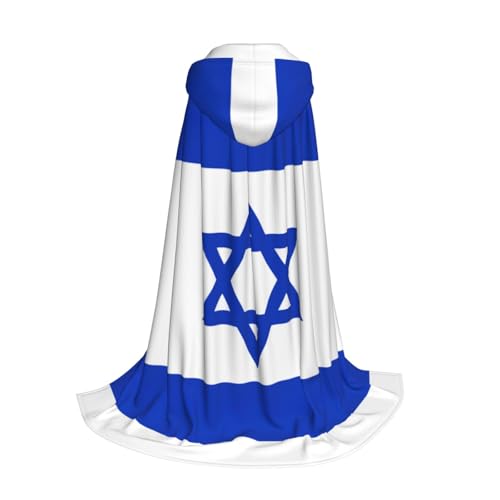 Yyoretp Kapuzenumhang mit israelischer Flagge, für Kinder mit Halloween, Weihnachten, Cosplay, Kapuzenumhang von Yyoretp