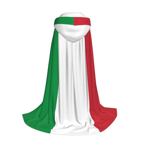 Yyoretp Kapuzenumhang mit italienischer Flagge, für Kinder mit Halloween, Weihnachten, Cosplay, Kapuzenumhang von Yyoretp