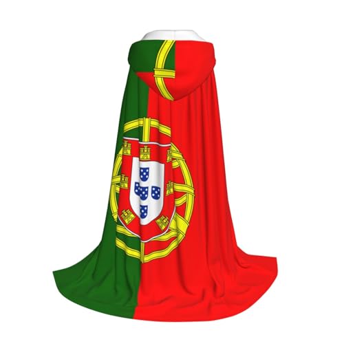 Yyoretp Kapuzenumhang mit portugiesischer Flagge, für Kinder, Halloween, Weihnachten, Cosplay, Kapuzenumhang von Yyoretp