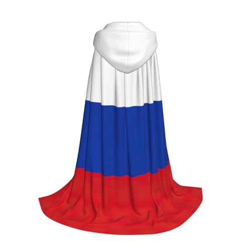 Yyoretp Kapuzenumhang mit russischer Flagge, für Kinder mit Halloween, Weihnachten, Cosplay, Kapuzenumhang von Yyoretp