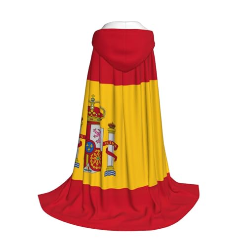 Yyoretp Kapuzenumhang mit spanischer Flagge, für Kinder mit Halloween, Weihnachten, Cosplay, Kapuzenumhang von Yyoretp