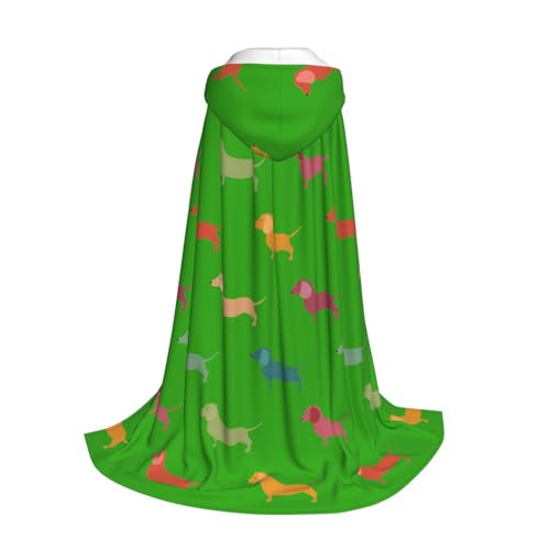 Yyoretp Kapuzenumhang mit süßem Dackel-Aufdruck für Kinder mit Halloween-/Weihnachts-/Cosplay-Kostüm Yyoretp Kapuzenumhang mit süßem Dackel-Aufdruck für Kinder mit Halloween-/Weihnachts-/Cosplay-Kostüm von Yyoretp