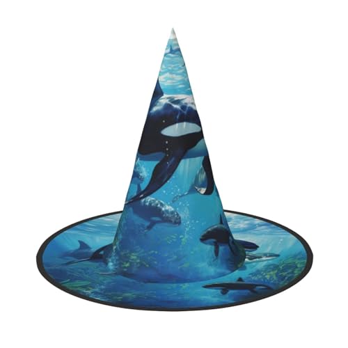 Yyoretp Killerwale schwimmen mit, bedruckt, Halloween-Kostüm, Hexenhut, Erwachsene, Karneval, Cosplay, Party, Kostümzubehör Yyoretp Killerwale schwimmen mit, bedruckt, Halloween-Kostüm, Hexenhut, Erwachsene, Karneval, Cosplay, Party, Kostümzubehör von Yyoretp
