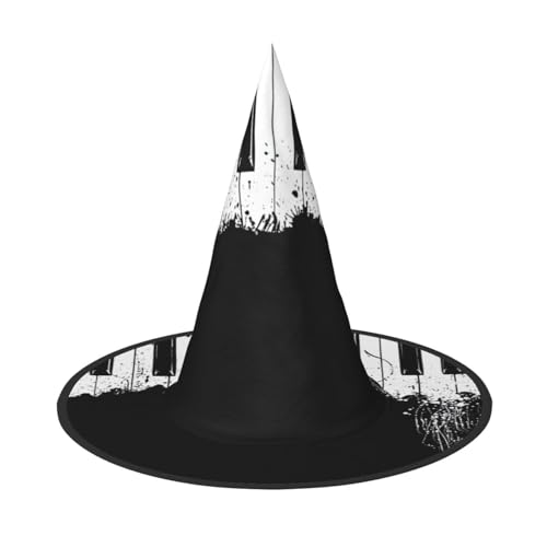 Yyoretp Klavier Druck Halloween Kostüm Hexenhut Erwachsene Karneval Cosplay Party Kostüm Zubehör von Yyoretp