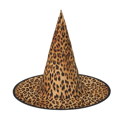 Yyoretp Leopardenmuster Druck Halloween Kostüm Hexenhut Erwachsene Karneval Cosplay Party Kostüm Zubehör von Yyoretp