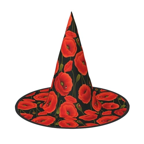 Yyoretp Mohnblumen-Druck, Halloween-Kostüm, Hexenhut, Erwachsene, Karneval, Cosplay, Party, Kostümzubehör Yyoretp Mohnblumen-Druck, Halloween-Kostüm, Hexenhut, Erwachsene, Karneval, Cosplay, Party, Kostümzubehör von Yyoretp