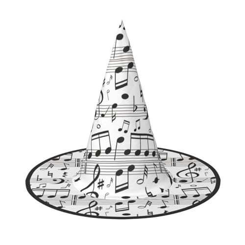 Yyoretp Musiknoten-Druck, Halloween-Kostüm, Hexenhut, Erwachsene, Karneval, Cosplay, Party, Kostümzubehör Yyoretp Musiknoten-Druck, Halloween-Kostüm, Hexenhut, Erwachsene, Karneval, Cosplay, Party, Kostümzubehör von Yyoretp