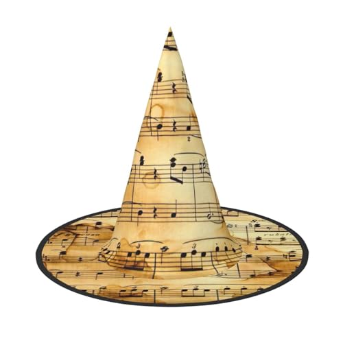 Yyoretp Musiknoten-Druck Druck Halloween Kostüm Hexenhut Erwachsene Karneval Cosplay Party Kostüm Zubehör Yyoretp Musiknoten-Druck Druck Halloween Kostüm Hexenhut Erwachsene Karneval Cosplay Party Kostüm Zubehör von Yyoretp
