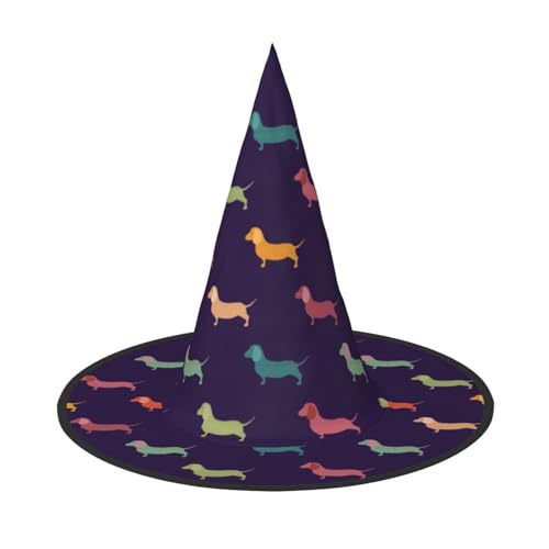 Yyoretp Niedlicher Dackel-Hunde-Druck, Halloween-Kostüm, Hexenhut, Erwachsene, Karneval, Cosplay, Party, Kostümzubehör Yyoretp Niedlicher Dackel-Hunde-Druck, Halloween-Kostüm, Hexenhut, Erwachsene, Karneval, Cosplay, Party, Kostümzubehör von Yyoretp