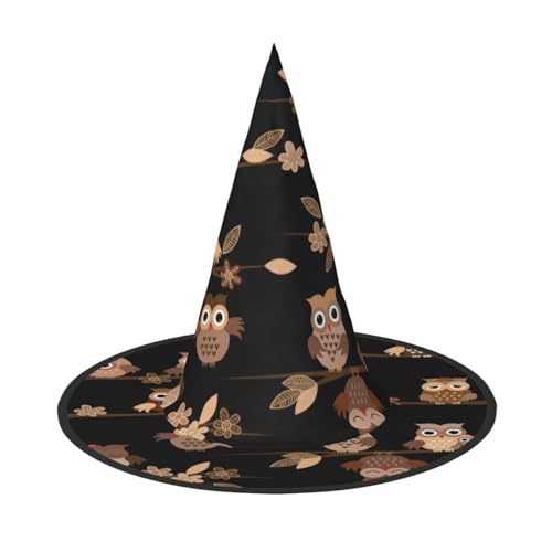 Yyoretp Niedliches braunes Cartoon-Eulen-Druck, Halloween-Kostüm, Hexenhut, Erwachsene, Karneval, Cosplay, Party, Kostümzubehör Yyoretp Niedliches braunes Cartoon-Eulen-Druck, Halloween-Kostüm, Hexenhut, Erwachsene, Karneval, Cosplay, Party, Kostümzubehör von Yyoretp