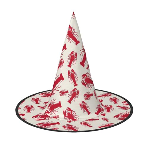 Yyoretp Roter Hummer Druck Halloween Kostüm Hexenhut Erwachsene Karneval Cosplay Party Kostüm Zubehör Yyoretp Roter Hummer Druck Halloween Kostüm Hexenhut Erwachsene Karneval Cosplay Party Kostüm Zubehör von Yyoretp