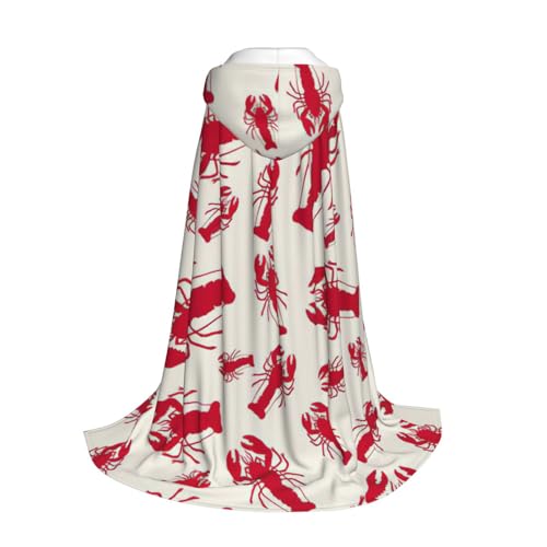 Yyoretp Roter Kapuzenumhang mit Hummer-Aufdruck für Kinder mit Halloween, Weihnachten, Cosplay, Kapuzenumhang Yyoretp Roter Kapuzenumhang mit Hummer-Aufdruck für Kinder mit Halloween, Weihnachten, Cosplay, Kapuzenumhang von Yyoretp