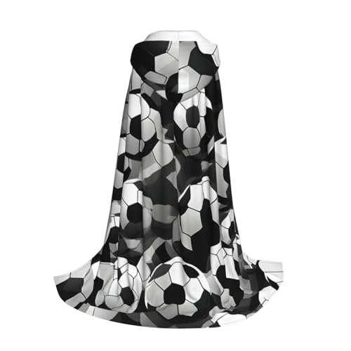 Yyoretp Schwarz-weißer Kapuzenumhang mit Fußball-Muster, für Kinder, Halloween, Weihnachten, Cosplay, Kapuzenumhang Yyoretp Schwarz-weißer Kapuzenumhang mit Fußball-Muster, für Kinder, Halloween, Weihnachten, Cosplay, Kapuzenumhang von Yyoretp